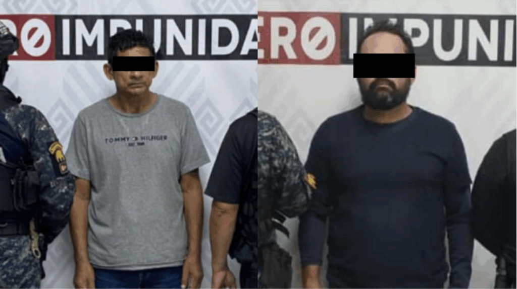 Imagen editada de Miguel “N” y Guillermo “N”, detenidos por delitos sexuales en Chiapas